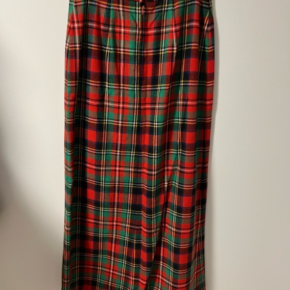 Vintage handmade plaid long skirt wool - Picture 2 of 2
